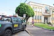 Agentes da Força Nacional fazem reunião sobre passagem da tocha olímpica por Gaspar