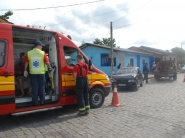 Homem sofre ferimentos em colis�o na rua Lu�s Franz�i