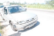 Mulher fica ferida em acidente na BR-470, em Gaspar