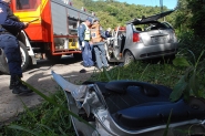 Homem fica gravemente ferido em acidente na divisa de Gaspar e Blumenau