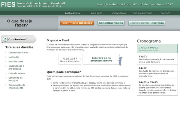 Inscries para novas vagas do Fies terminam nesta sexta-feira