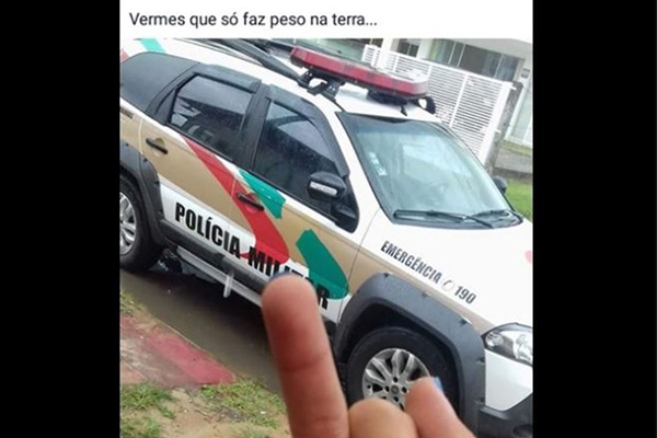 Garota � apreendida ap�s postar foto de viatura e xingar PM em rede social