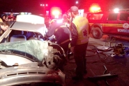 Grave acidente entre carro e caminhão deixa um ferido na BR-470, em Gaspar