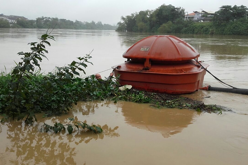 Defesa Civil trabalha em estado de atenção e monitora nível do Rio Itajaí-Açu em Gaspar