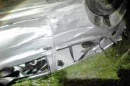 Carro capota após colisão na BR-470, em Ilhota