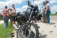 Motociclista fica ferido em acidente na BR-470, em Gaspar