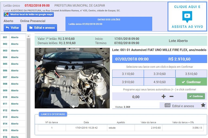 Prefeitura promove leil�o online em fevereiro