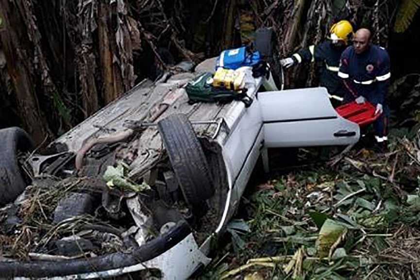 Capotamento deixa um ferido na Rodovia Jorge Lacerda, em Gaspar
