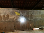 Deslizamento atinge muro de residência no bairro Santa Terezinha, em Gaspar