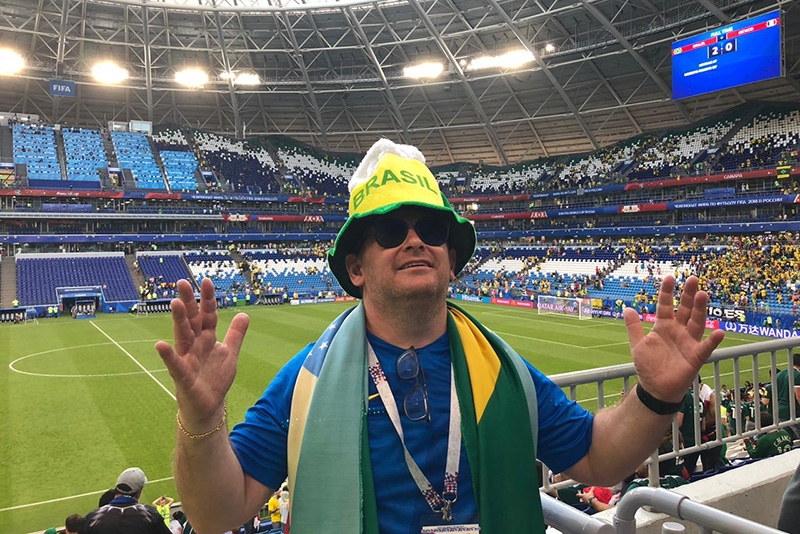 Gasparense que está na Rússia relata como foi jogo entre Brasil e México