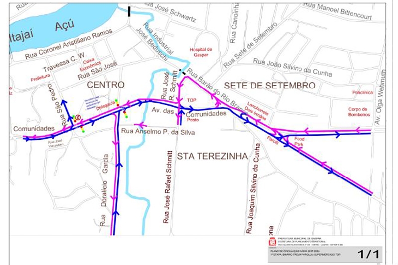 Trânsito de Gaspar começa a mudar com projeto de circulação viária