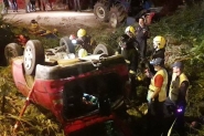 Homem fica ferido após capotar carro na Rodovia Jorge Lacerda, em Gaspar