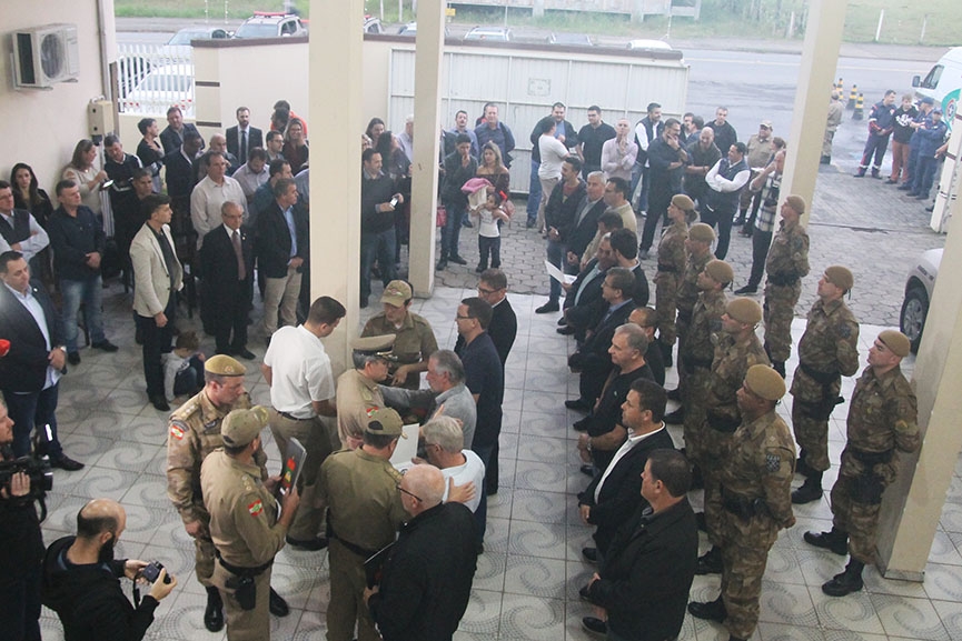 Solenidade na Pol�cia Militar marca instala��o do PPT em Gaspar
