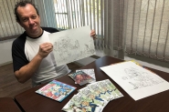 Desenhista expõe trabalho no Coreto Municipal