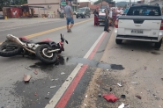 Homem fica gravemente ferido em acidente entre carro e moto em Gaspar