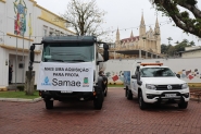 Frota do Samae de Gaspar ganha caminhão tanque e veículo operacional