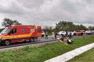 Queda de moto deixa duas pessoas machucadas na BR-470, entre Gaspar e Ilhota