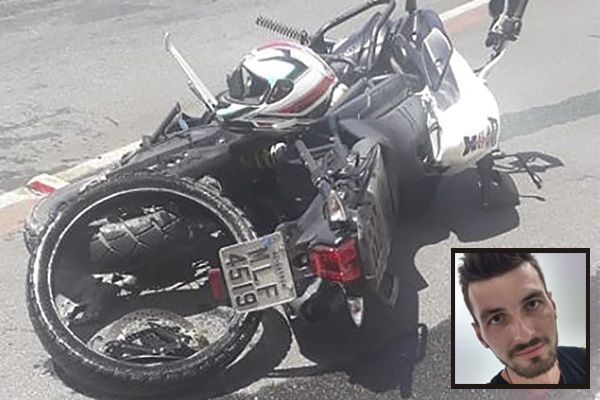 Morador de Gaspar morre em grave acidente entre carro e moto em Bombinhas