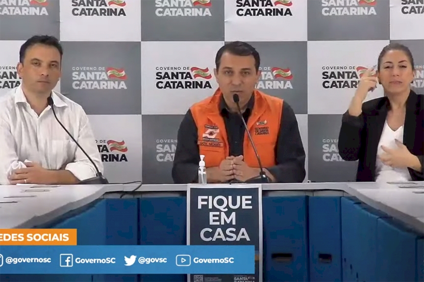 Governador atualiza casos de coronav�rus em SC e n�mero sobe para 122