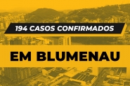 Blumenau registra 26 novos casos de coronav�rus e SC contabiliza 1.995