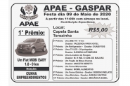 Sorteio da rifa da Apae de Gaspar � prorrogado para setembro