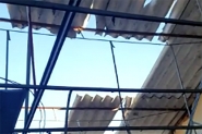 Temporal destr�i parte do telhado do quartel dos bombeiros de Ilhota