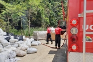 Vela acesa em gruta causa princ�pio de inc�ndio em vegeta��o pr�xima a f�brica de papel em Ilhota
