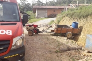 Acidente com tobata deixa homem ferido no bairro Gasparinho, em Gaspar