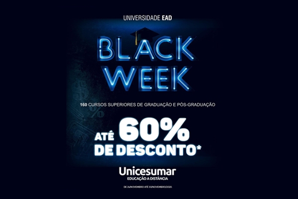 Black week da graduação oferece cursos superiores com 60% de desconto nas mensalidades
