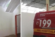 Quartel dos bombeiros de Ilhota � danificado durante temporal