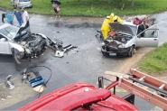 Acidente no trevo de acesso � ponte de Ilhota deixa homem ferido