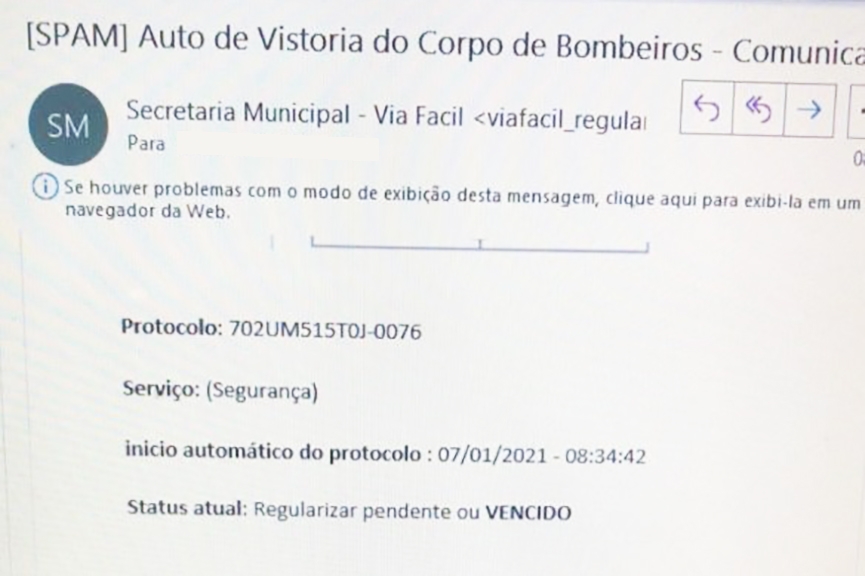 Corpo de bombeiros alerta sobre golpe da emiss�o de boleto falso