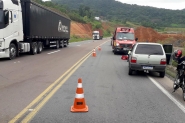Colis�o entre duas motos deixa homem ferido na BR-470, em Gaspar