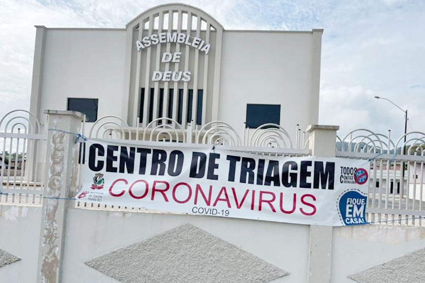 Assembleia de Deus cede espa�o e vira Centro de Triagem Covid-19 em Ilhota