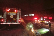 Motorista perde controle da dire��o e capota na BR-470, em Gaspar