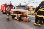 Acidente no Centro de Ilhota deixa mulher ferida