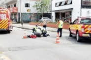 Motociclista fica ferido em acidente no Centro de Gaspar