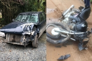 Jovem fica ferido em colis�o no Alto Ba�, em Ilhota