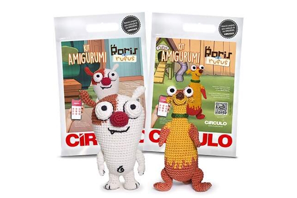 C�rculo lan�a kit de amigurumi da s�rie infantil Boris e Rufus