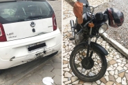 Homem fica ferido após colisão entre carro e moto no bairro Missões, em Ilhota