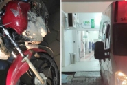 Homem fica inconsciente ap�s colidir moto contra poste em Ilhota