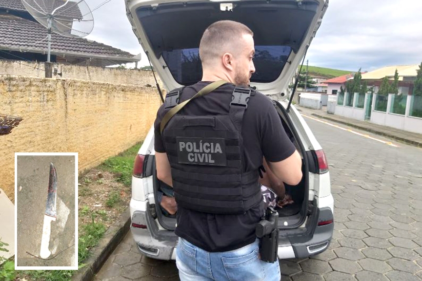 Assassino que matou homem com 30 facadas em Ilhota � preso