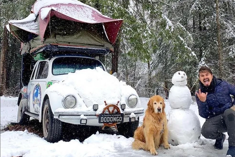 Acidente mata catarinense e cachorro que viajavam de fusca nos EUA