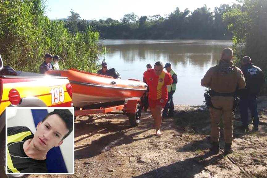 Corpo de jovem desaparecido em Gaspar � encontrado no rio Itaja�-A�u, no Po�o Grande