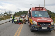 Acidente em cima da ponte Herc�lio Deeke deixa motociclista ferido