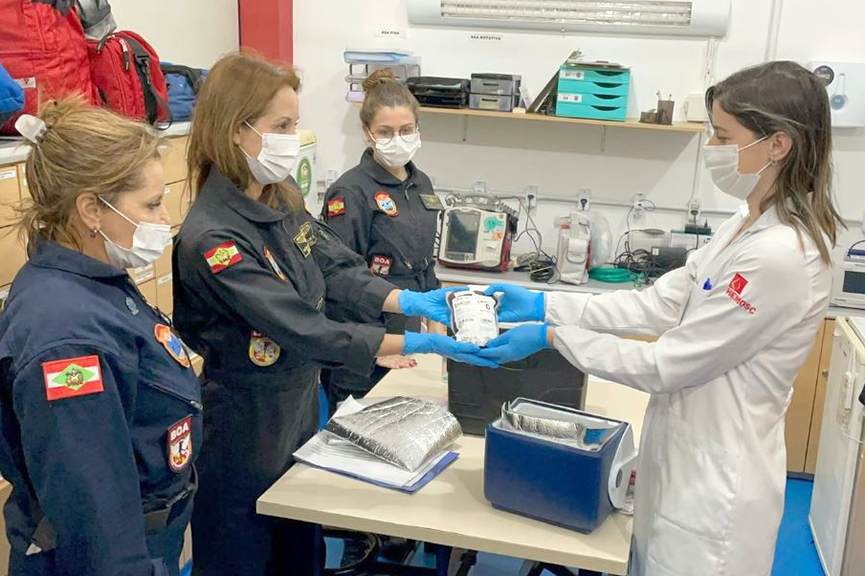 Iniciativa pioneira possibilita transfus�o de sangue em locais de acidentes em SC