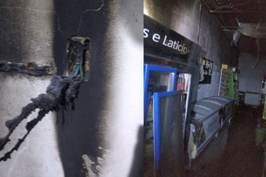 Conveni�ncia pega fogo no bairro Pedra de Amolar, em Ilhota