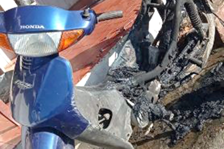 Homem fica com 25% do corpo queimado ap�s moto pegar fogo no Gasparinho