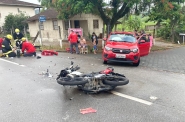 Motociclista é hospitalizado após acidente na rodovia entre Gaspar e Ilhota