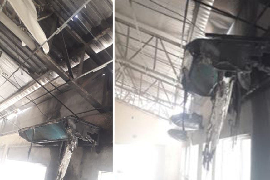 Princ�pio de inc�ndio atinge escola Norma M�nica Sabel, em Gaspar